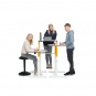 Einerschülertisch höhenverstellbar mit Stehtischoption, Höhe 53-83cm, B/T 62x51cm 